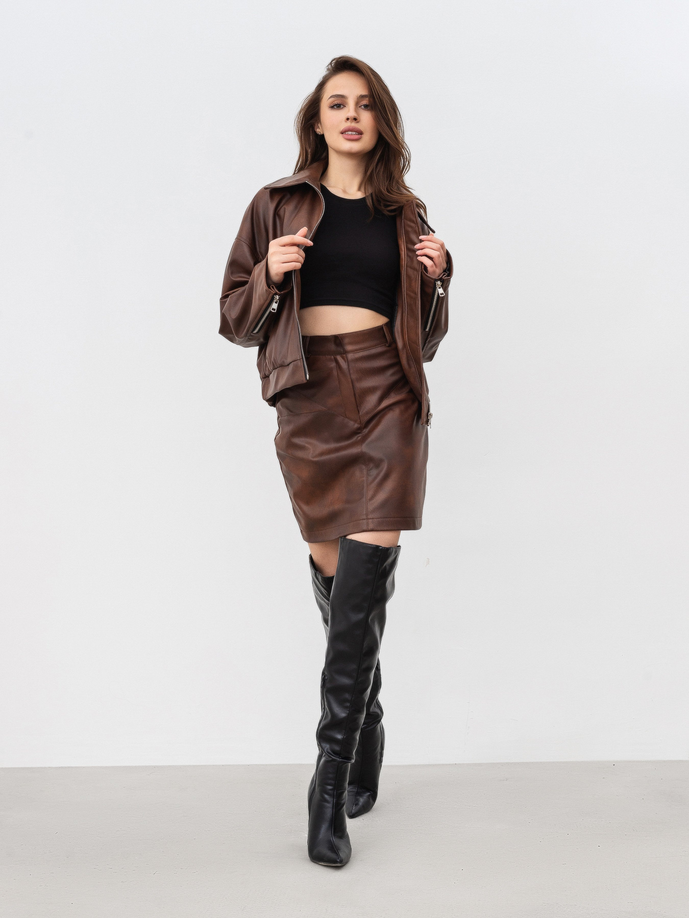 Юбка мини Romashka Шоколадний брауні модель 206026502061 Фото