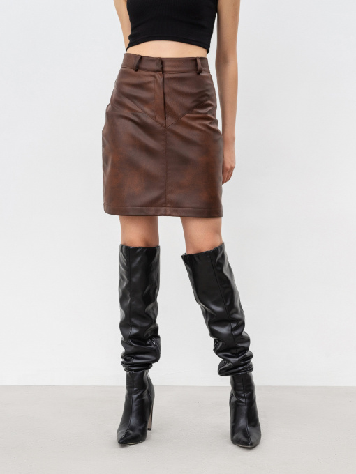 Спідниця міні Romashka Шоколадний брауні модель 206026502061 Фото