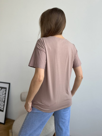 Футболка ISSA Plus модель WN20-605_темно_бежевый Фото