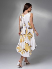 Сарафан ISSA Plus модель 14616_белый_горчичный Фото