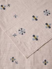 Набір з 2-х серветок столових з льону з машинною вишивкою "Мед" в натуральному кольорі GNIZDO модель LTNMEHC-002 Фото