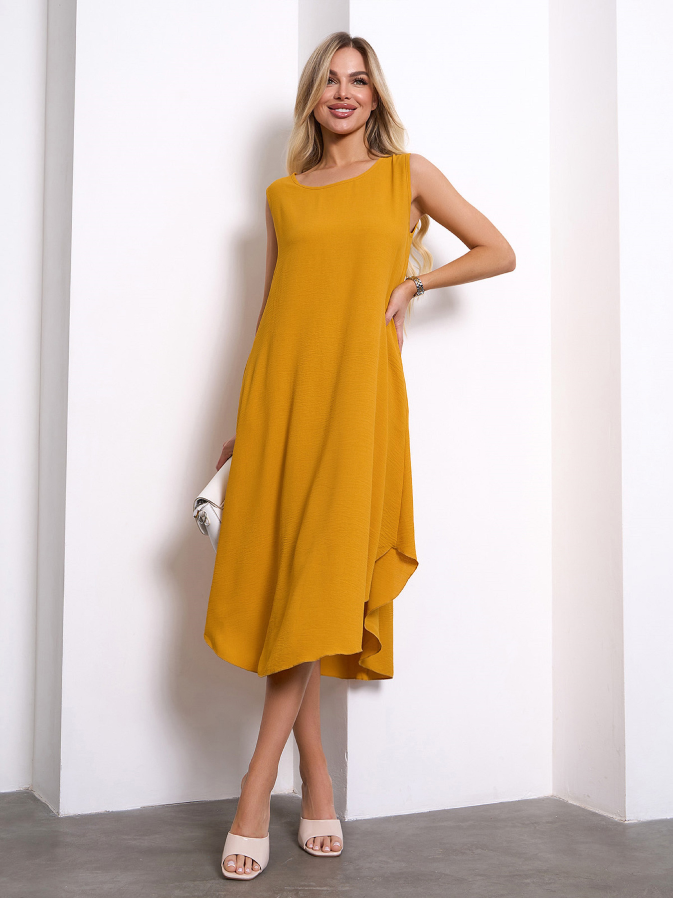 Сарафан ISSA Plus модель 10800A_горчичный Фото