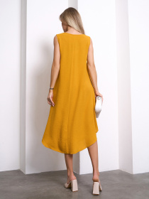 Сарафан ISSA Plus модель 10800A_горчичный Сарафан ISSA Plus модель 10800A_горчичный Фото