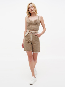 Шорты джинсовые A.G.N.A модель AG-2024-BEIGE Фото