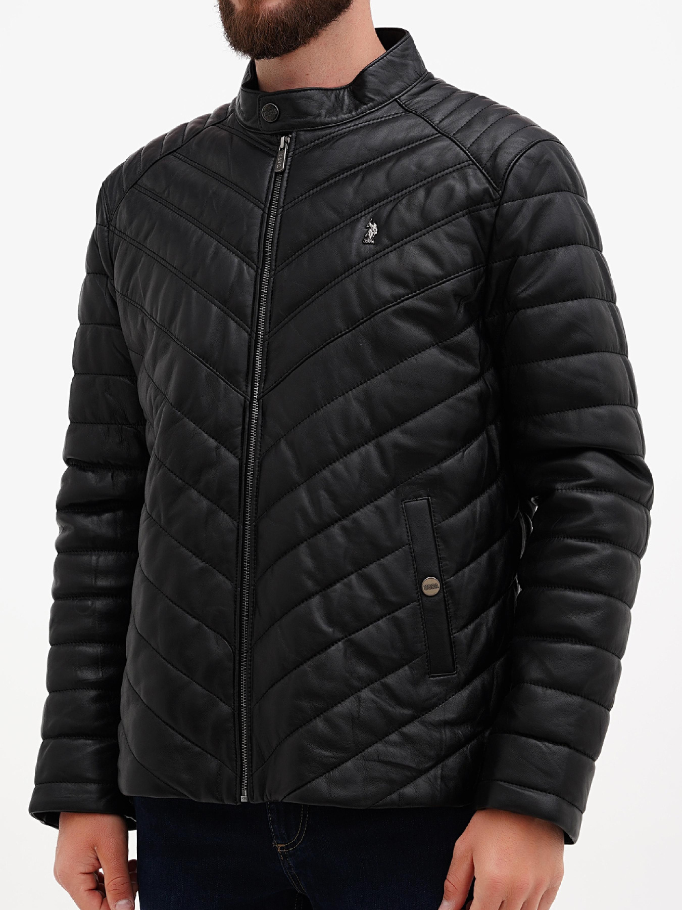 Шкіряна куртка US Polo модель USPA.K9035.VR046 Шкіряна куртка US Polo модель USPA.K9035.VR046 Фото