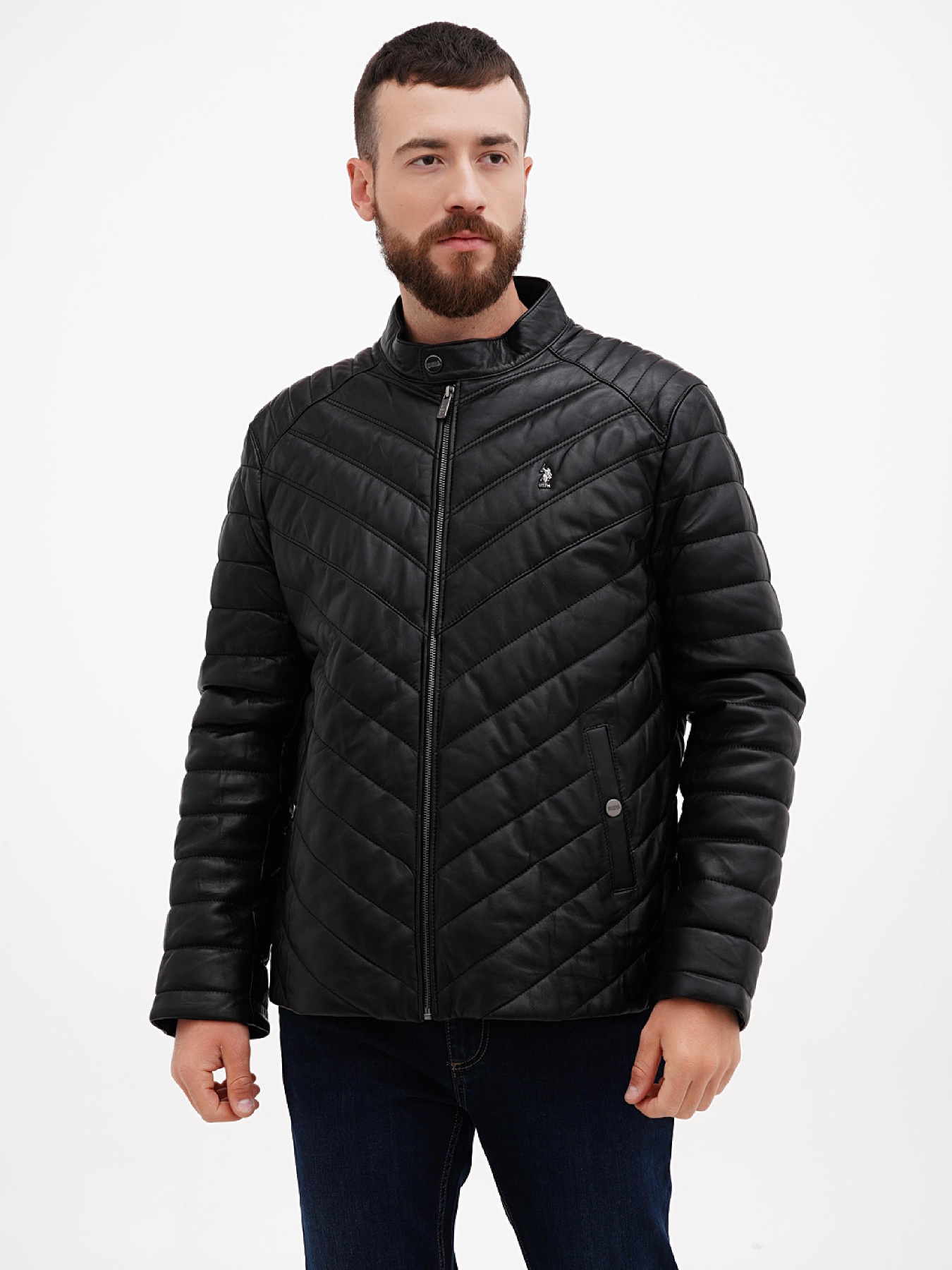 Шкіряна куртка US Polo модель USPA.K9035.VR046 Шкіряна куртка US Polo модель USPA.K9035.VR046 Фото