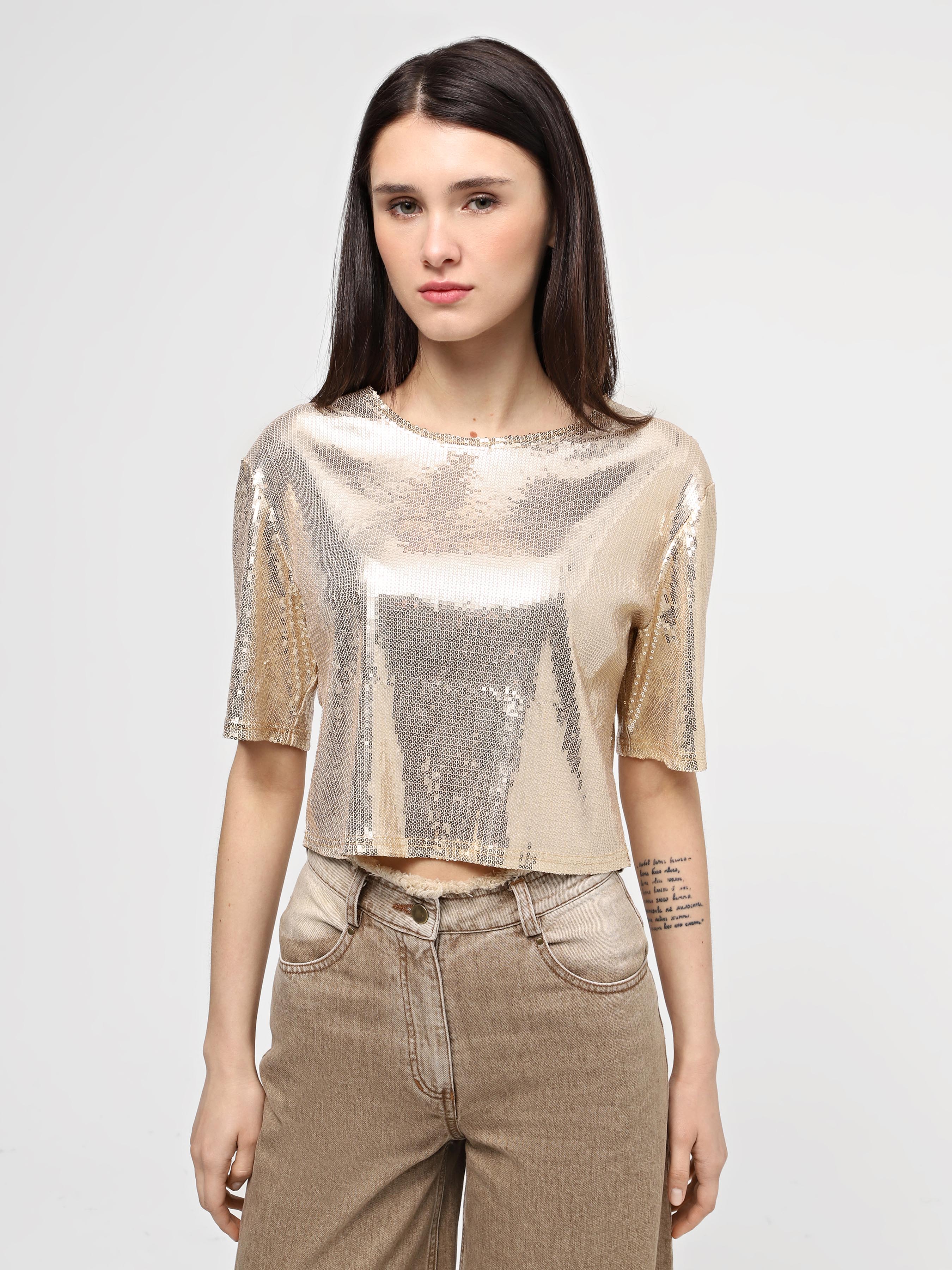 Жіночий Топ A.G.N.A  (mp406030) колір золотий, матеріал віскоза