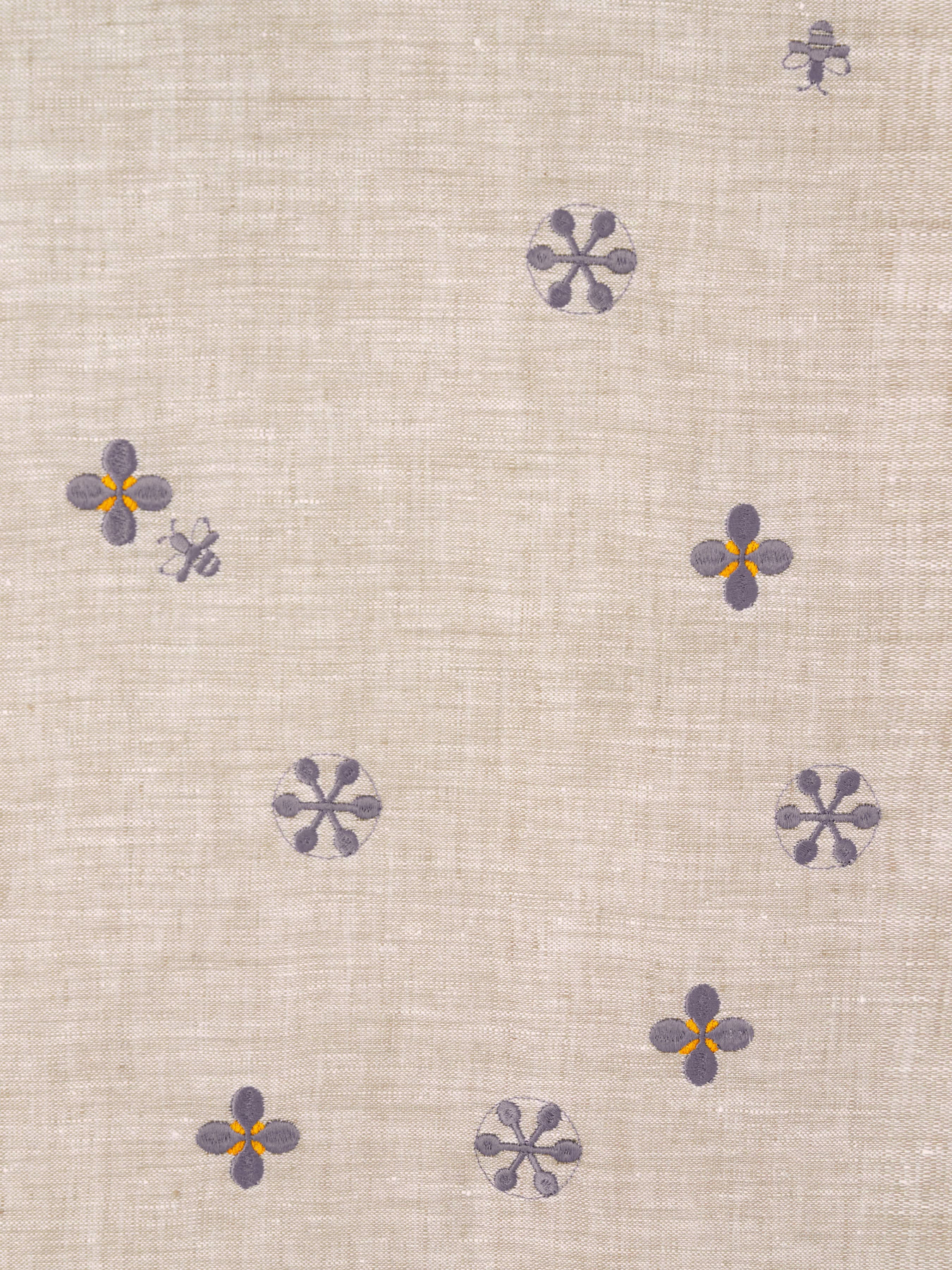 Ранер з льону з машинною вишивкою в натуральному кольорі "Мед" GNIZDO Модель LTRMEHC-002 Фото