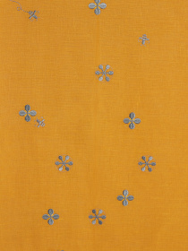 Ранер з льону з машинною вишивкою в кольорі шафран "Мед" GNIZDO модель LTRMEHC-011 Фото