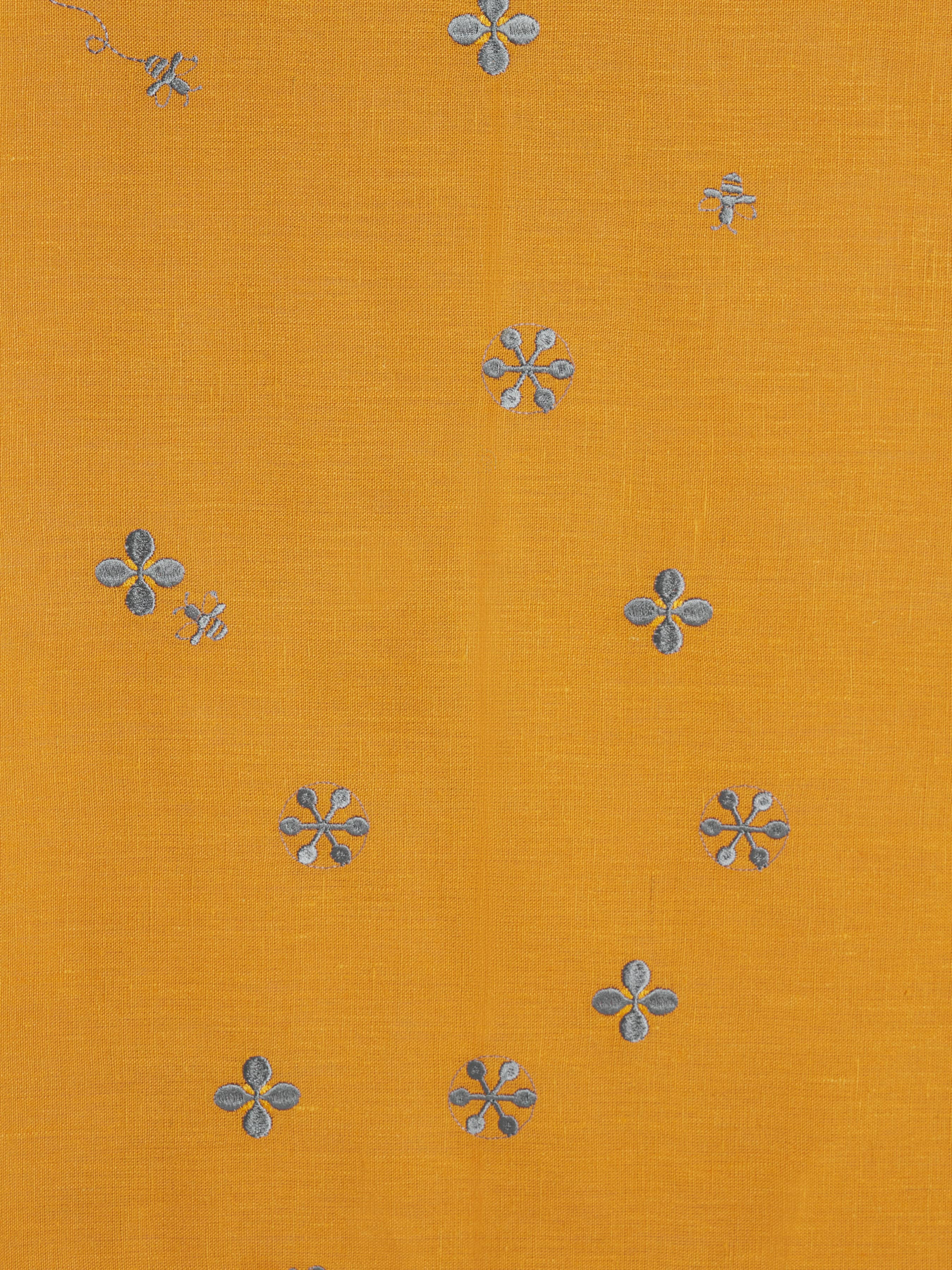 Ранер з льону з машинною вишивкою в кольорі шафран "Мед" GNIZDO модель LTRMEHC-011 Фото