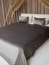 Покривало двостороннє стьобане на ліжко темно-сірий МАЕСТРО модель 105075 Фото