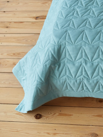 Покривало двостороннє стьобане на ліжко мятний МАЕСТРО Модель 102348 Фото