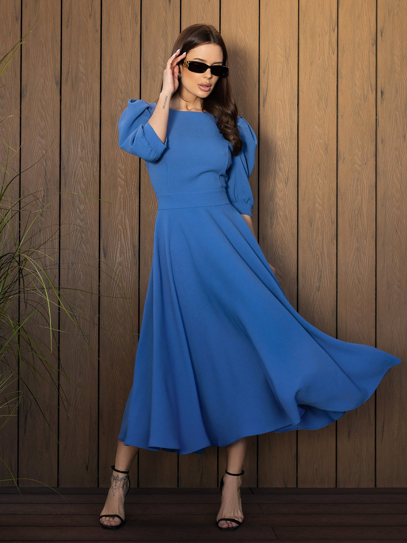 Платье миди ISSA Plus модель 14527_голубой Фото