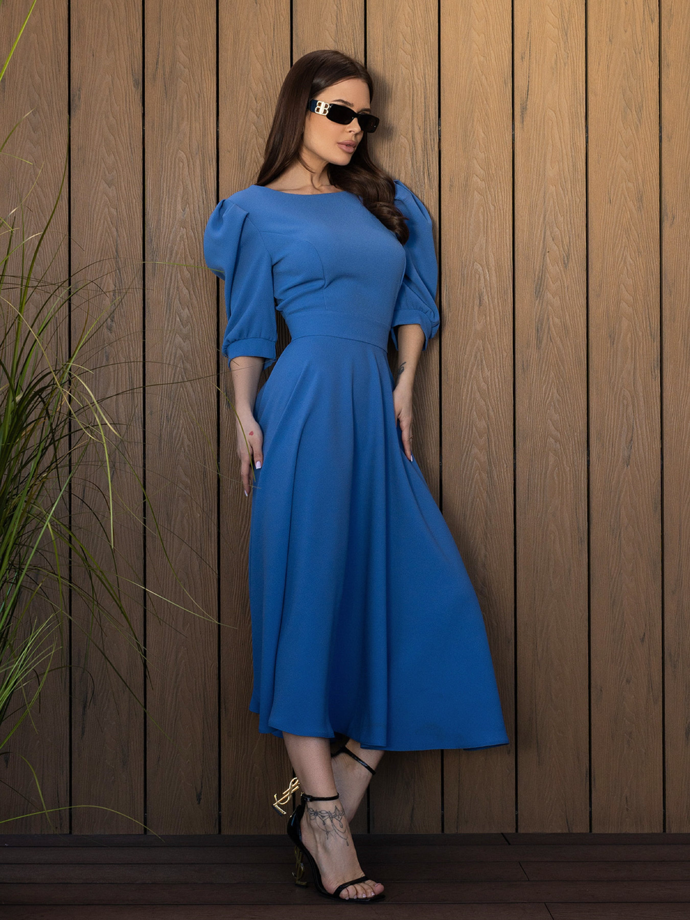 Платье миди ISSA Plus модель 14527_голубой Фото