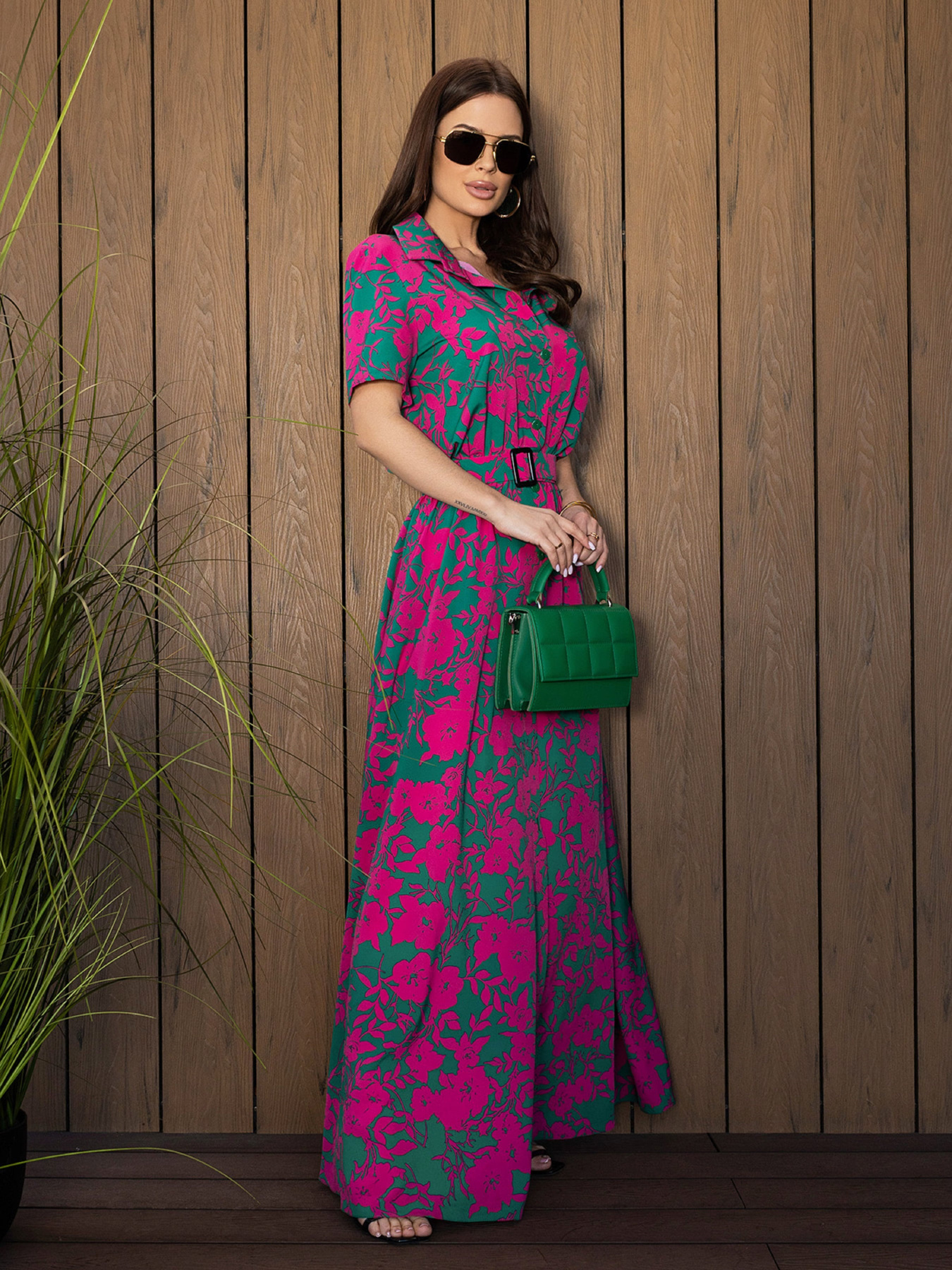 Сукня максі ISSA Plus модель 14528A_мультиколор Фото