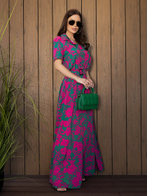 Сукня максі ISSA Plus модель 14528A_мультиколор Фото