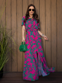 Сукня максі ISSA Plus модель 14528A_мультиколор Фото