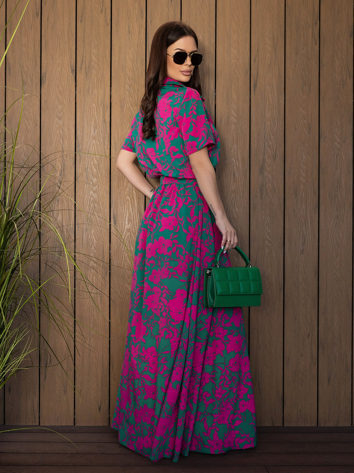 Сукня максі ISSA Plus модель 14528A_мультиколор Фото