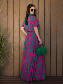 Сукня максі ISSA Plus модель 14528A_мультиколор Фото