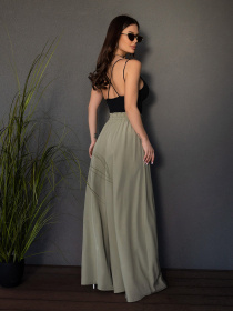 Брюки палаццо ISSA Plus модель SA-527_оливковый Фото