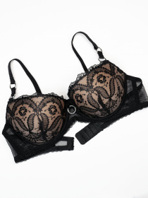 Бюстгальтер ISSA Plus модель BL3-91_черный_бежевый Фото