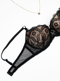 Бюстгальтер ISSA Plus модель BL3-91_черный_бежевый Фото