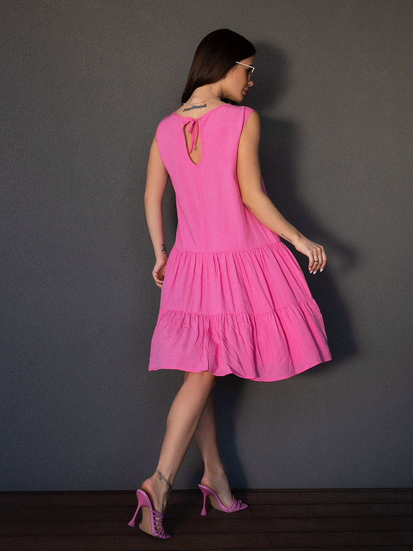 Платье мини ISSA Plus модель 14104_розовый Фото