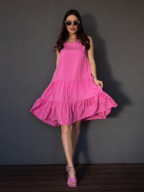 Сукня міні ISSA Plus модель 14104_розовый Фото