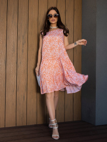 Платье миди ISSA Plus модель 14668_оранжевый Фото