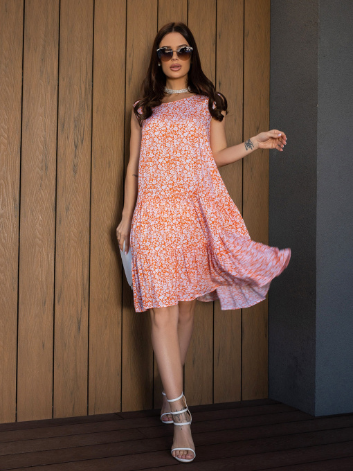 Платье миди ISSA Plus модель 14668_оранжевый Фото