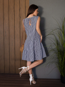 Сукня міді ISSA Plus модель 14669_черный_белый Фото