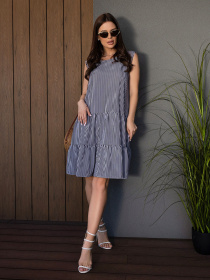 Сукня міді ISSA Plus модель 14669_черный_белый Фото