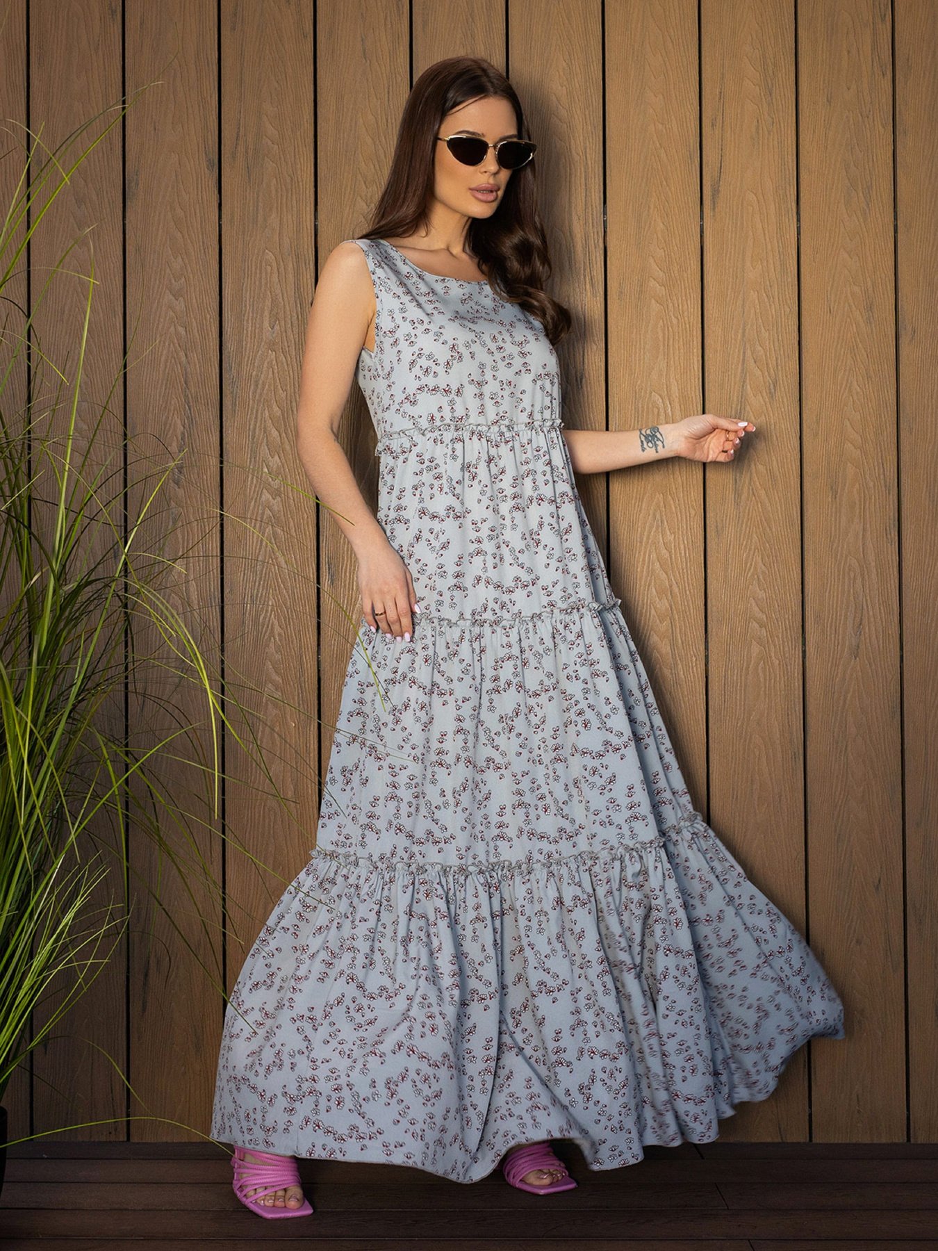 Сарафан ISSA Plus модель 14672_оливковый Фото