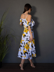 Сарафан ISSA Plus модель 14678_белый_желтый Фото