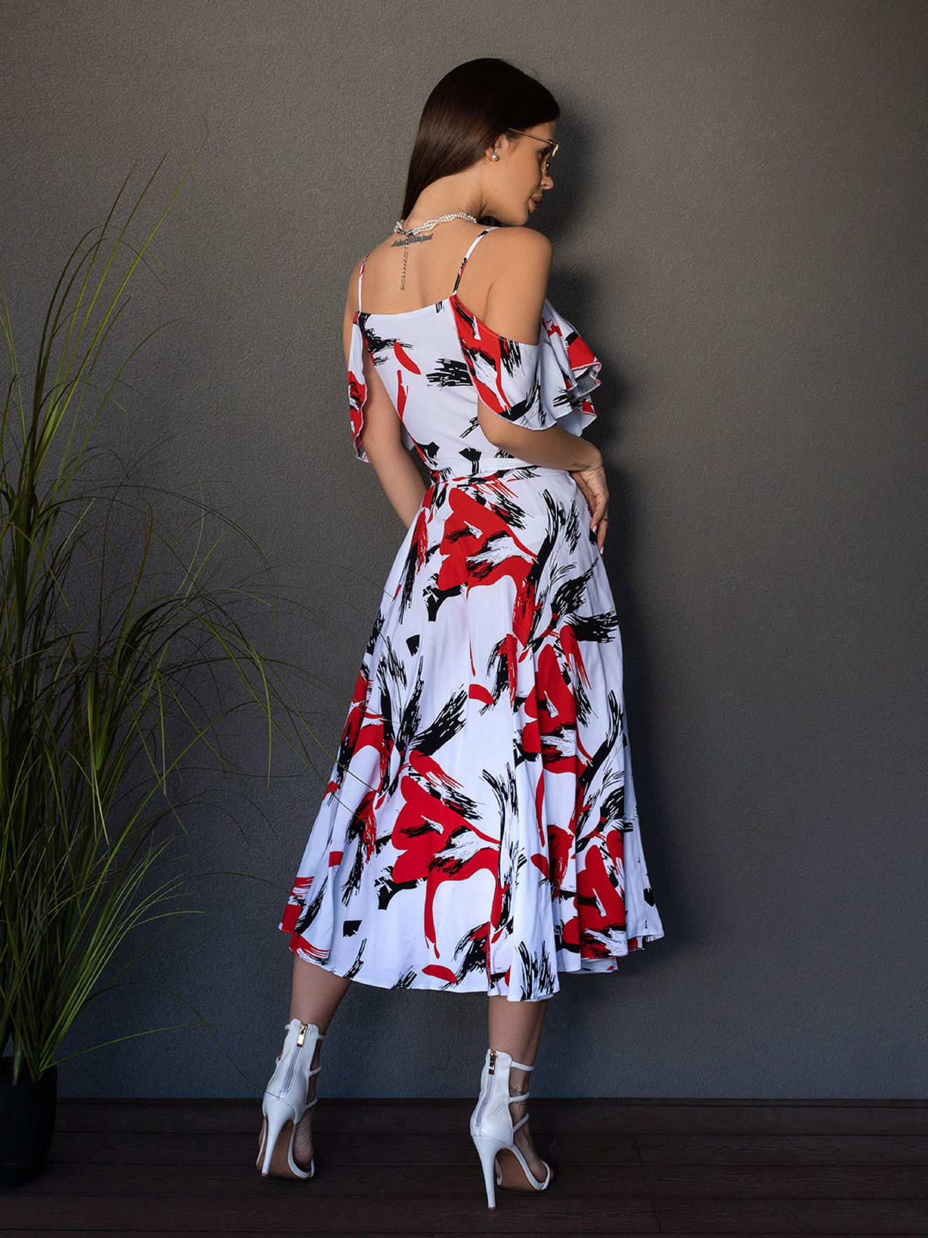 Сарафан ISSA Plus модель 14678_белый_красный Фото
