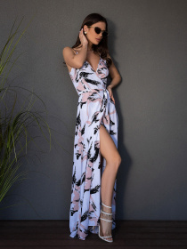 Сарафан ISSA Plus модель 14679_белый_бежевый Сарафан ISSA Plus модель 14679_белый_бежевый Фото