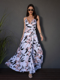 Сарафан ISSA Plus модель 14679_белый_бежевый Фото