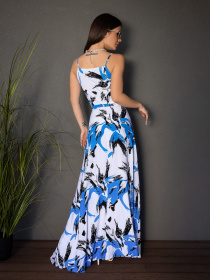 Сарафан ISSA Plus модель 14679_белый_голубой Фото