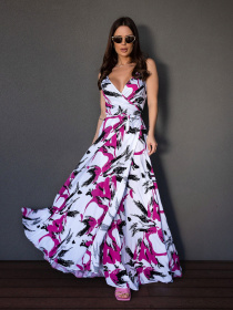 Сарафан ISSA Plus модель 14679_белый_малиновый Фото