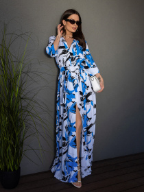 Платье макси ISSA Plus модель 14685_голубой Фото