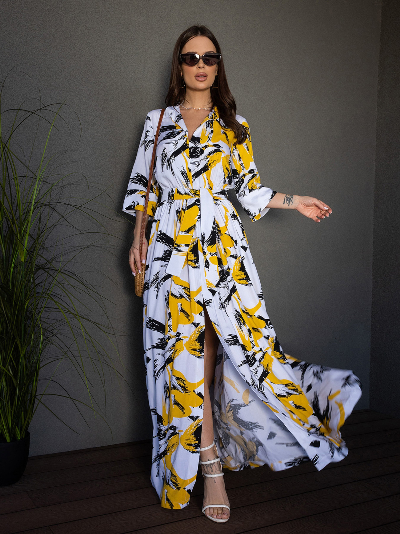 Сукня максі ISSA Plus модель 14685_желтый Фото