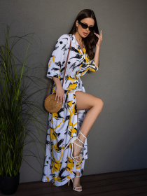 Сукня максі ISSA Plus модель 14685_желтый Фото