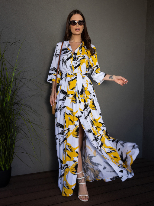 Платье макси ISSA Plus модель 14685_желтый Фото