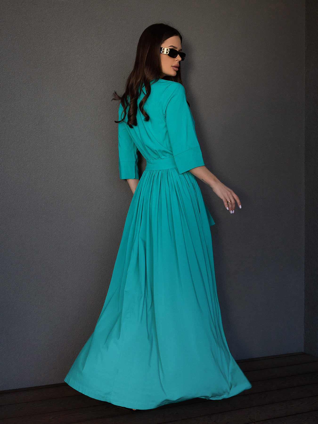 Платье макси ISSA Plus модель 14686_бирюзовый Фото