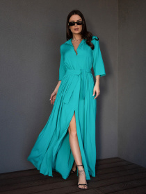 Платье макси ISSA Plus модель 14686_бирюзовый Платье макси ISSA Plus модель 14686_бирюзовый Фото