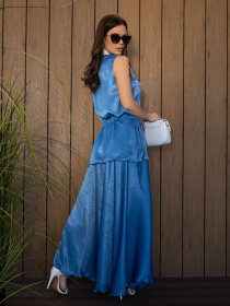 Повседневный костюм ISSA Plus модель 14689_голубой Фото