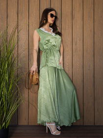 Повседневный костюм ISSA Plus модель 14689_оливковый Повседневный костюм ISSA Plus модель 14689_оливковый Фото