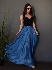 Юбка макси ISSA Plus модель 14690_голубой Фото