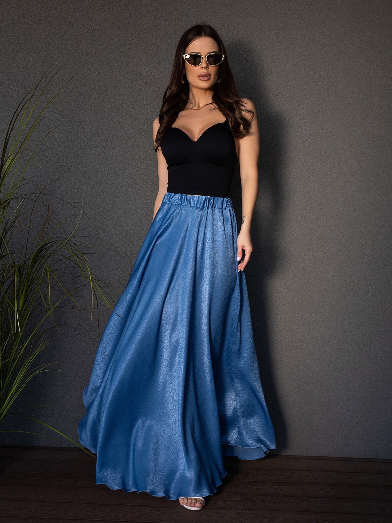 Спідниця максі ISSA Plus модель 14690_голубой Фото