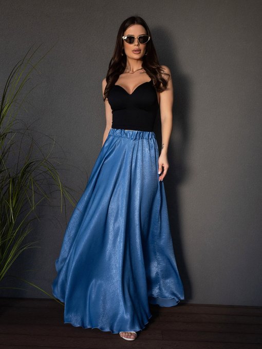 Спідниця максі ISSA Plus модель 14690_голубой Фото